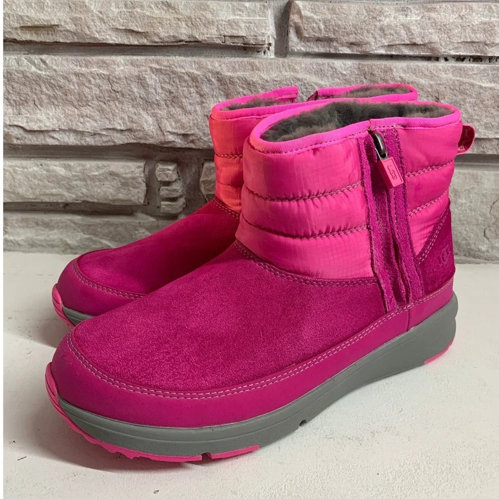 UGG Yose Puffer Boot Pink Rose Waterproof Snow Boots 1130439K Kids 6 Womens 8